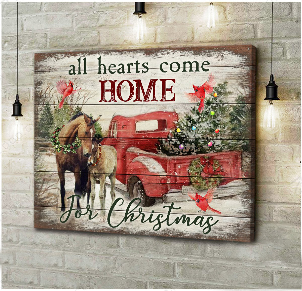 Zalooo Home Horse Wall Art Canvas Christmas Wall Art Canvas