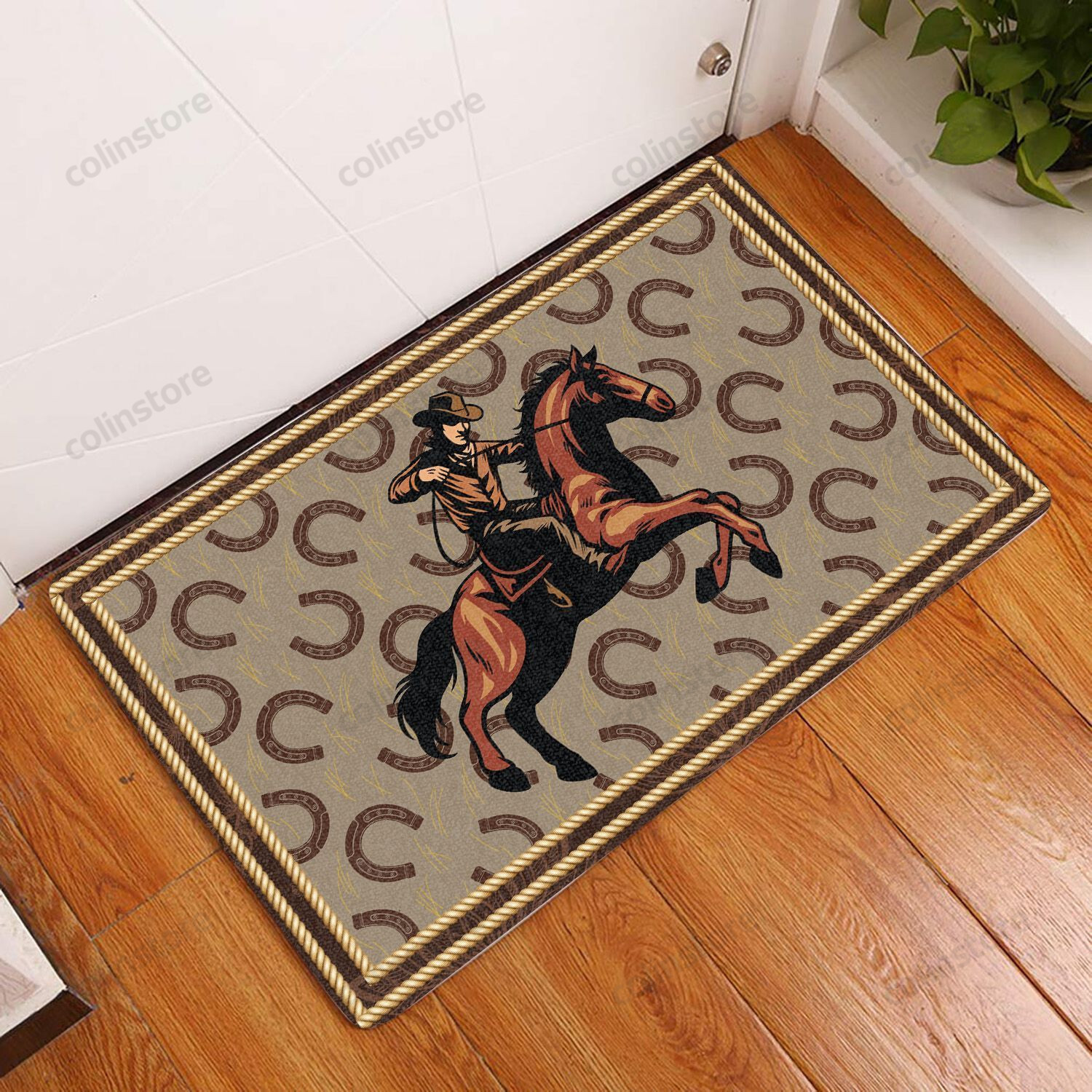 Amazing Cowboy Doormat Welcome Mat -ghepten-wyn8gks