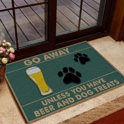 Beer And Dog Paw Funny Outdoor Indoor Wellcome Doormat