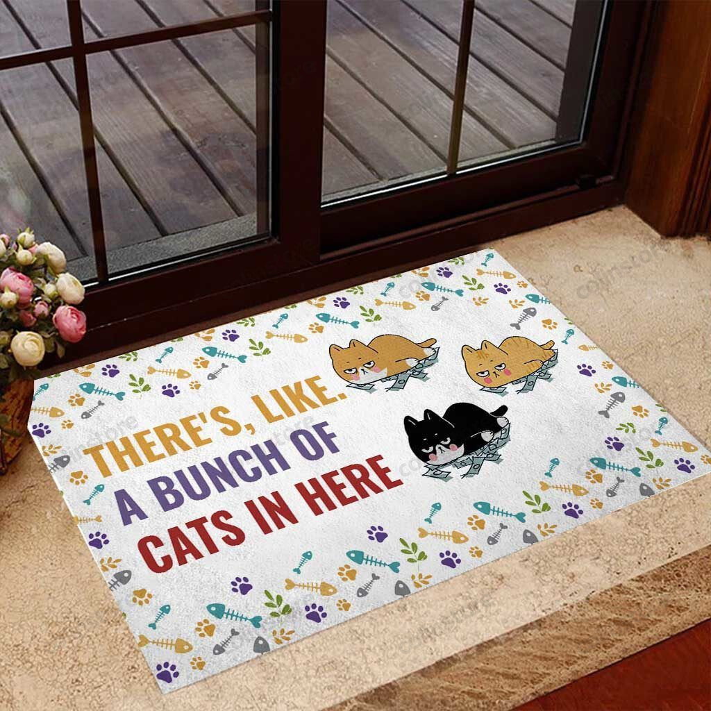 Bunch Of Cats In Here Cat Doormat Welcome Mat