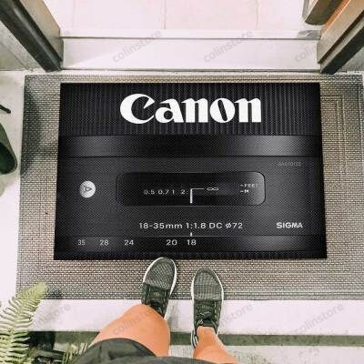 Camera Canon 18-35mm Lens Funny Outdoor Indoor Wellcome Doormat