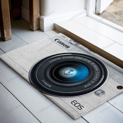 Camera Canon White Funny Outdoor Indoor Wellcome Doormat