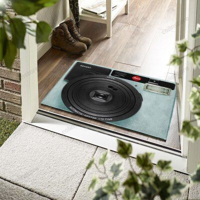 Camera Leica Light Blue Funny Outdoor Indoor Wellcome Doormat