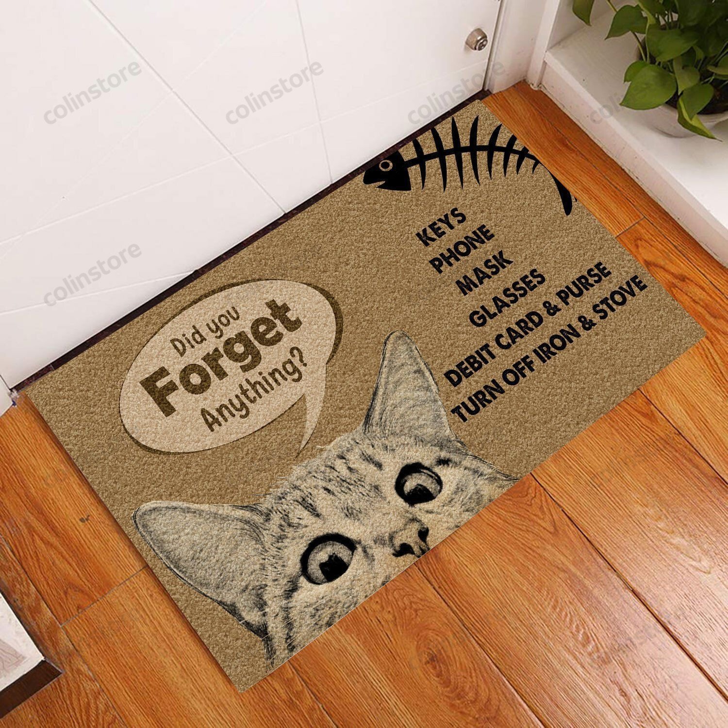 Cat Did You Forget Anything Doormat Welcome Mat