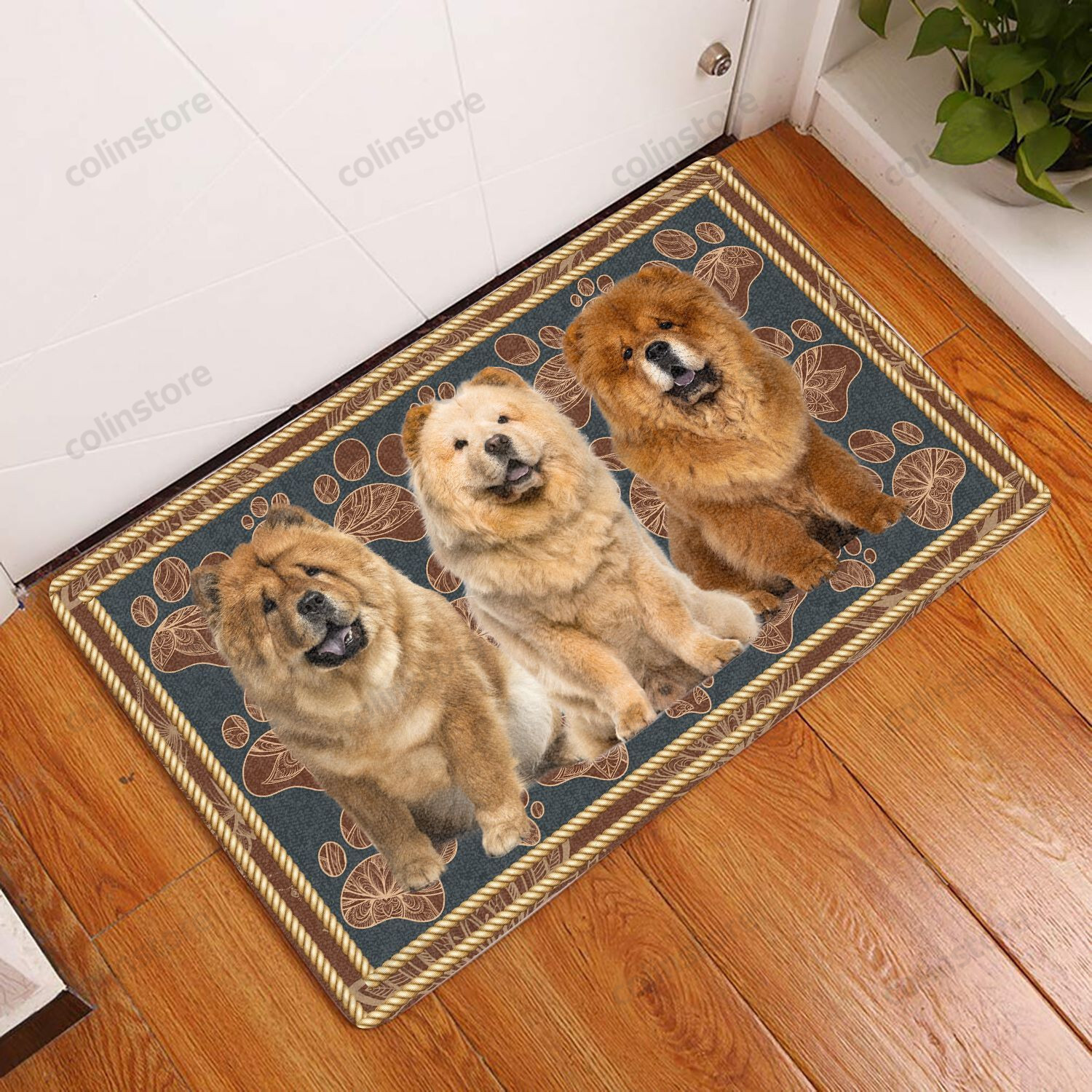 Chow Chow Flower Paw - Dog Doormat Welcome Mat