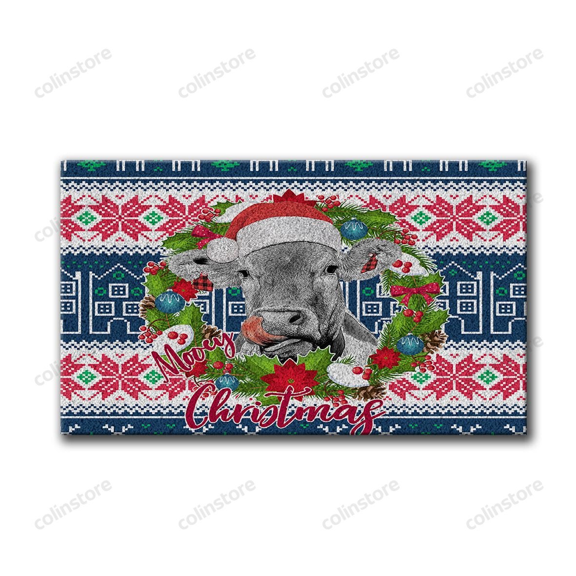 Christmas Cow Doormat Merry Christmas Doormat -ghepten-bb8rgb6