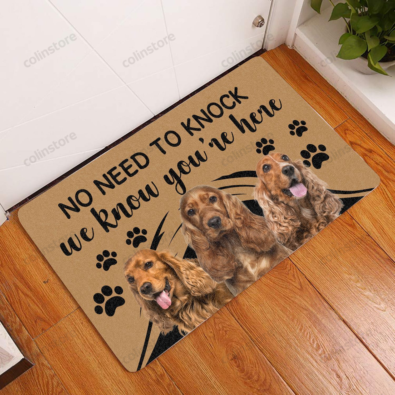 Cocker Spaniel No Need To Knock - Dog Doormat Welcome Mat