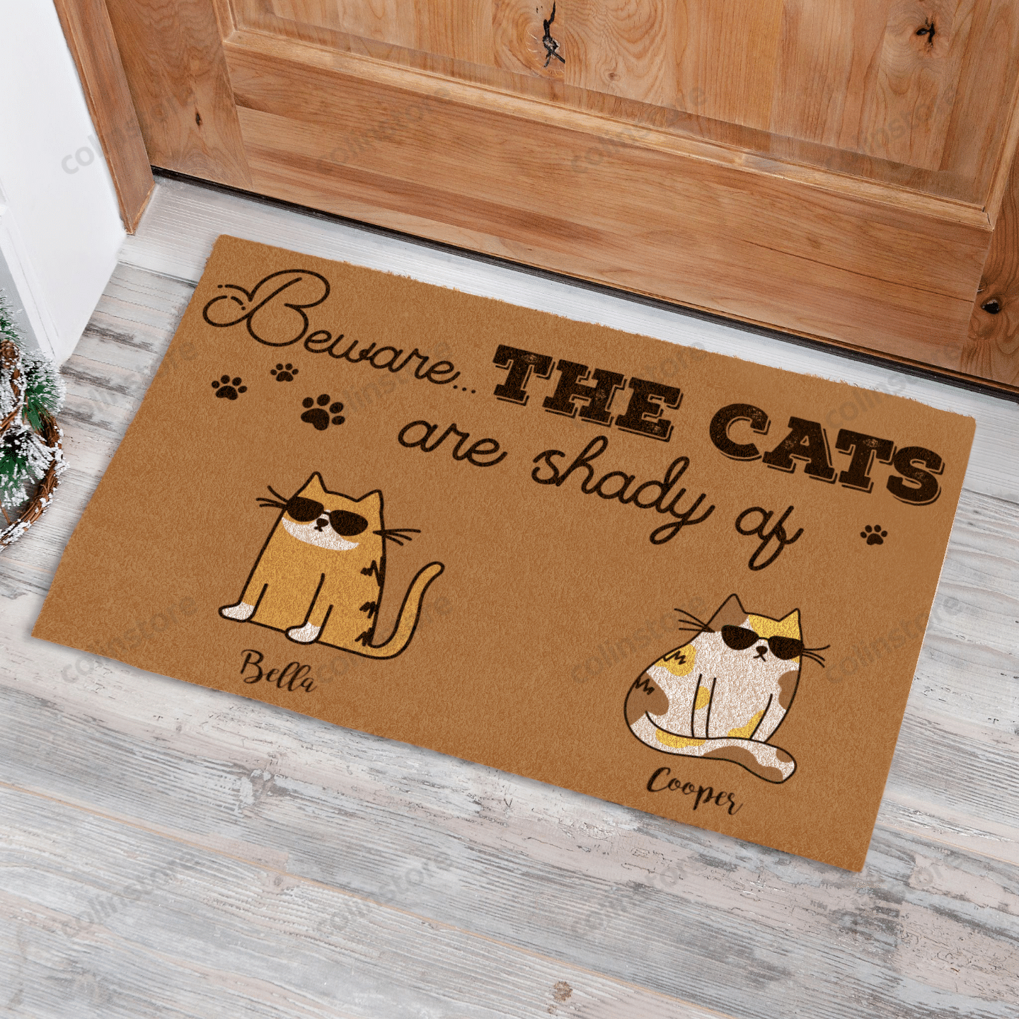 Cool Cat Beware The Cats Are Shady Af Funny Outdoor Indoor Wellcome Doormat