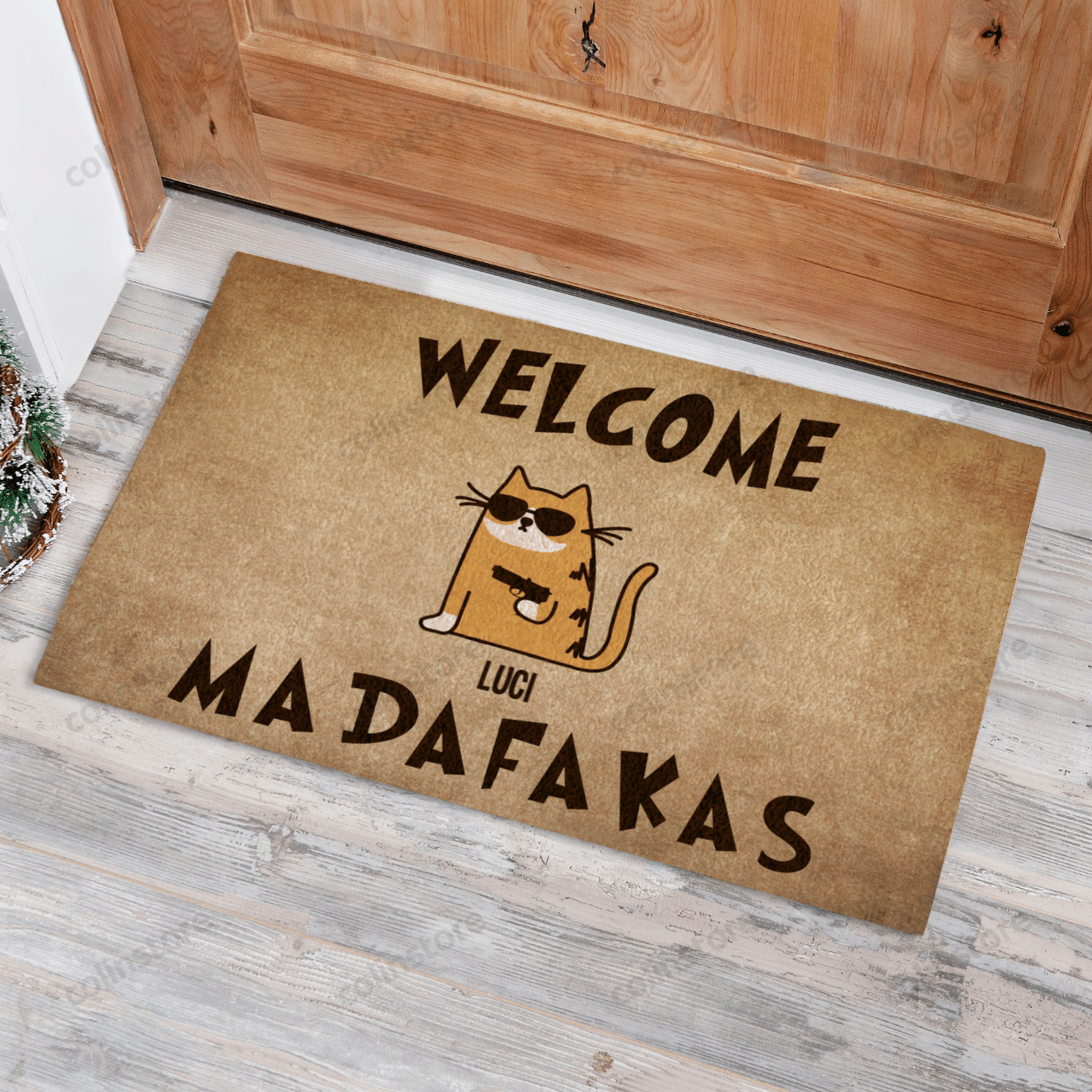 Cool Cat Welcome Madafakas Funny Outdoor Indoor Wellcome Doormat