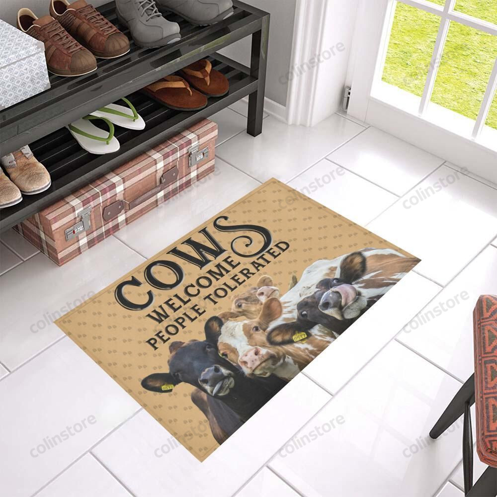 Cows Welcome People Tolerated Doormat Welcome Mat