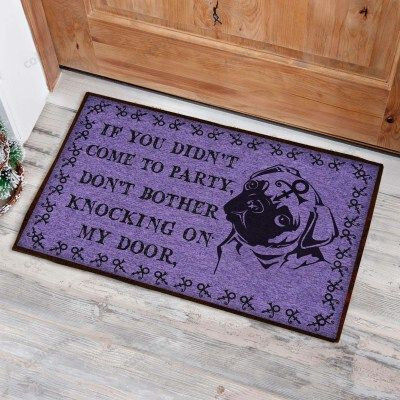 Dog Pug Purple Funny Outdoor Indoor Wellcome Doormat