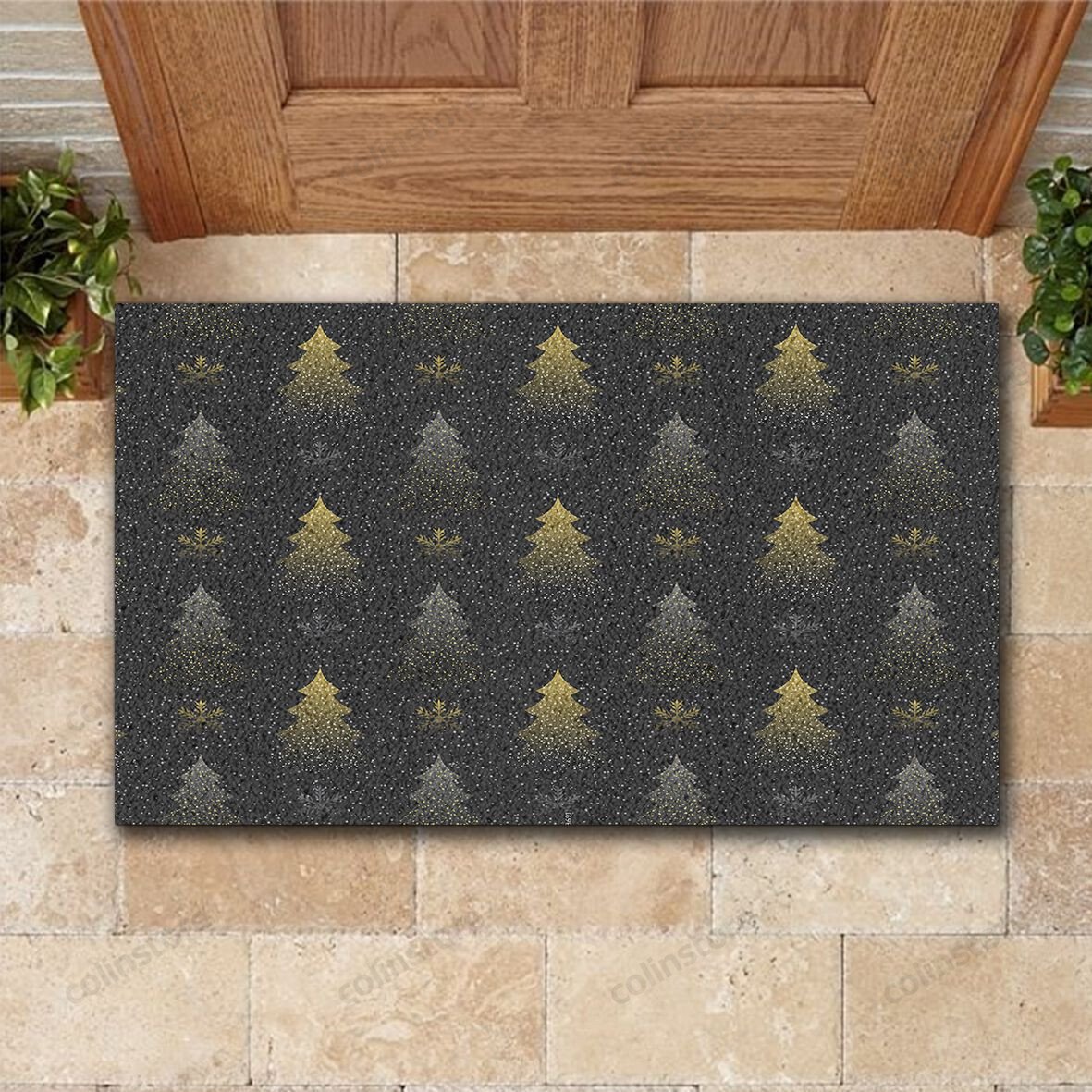 Forest Pine Doormat Merry Christmas Doormat