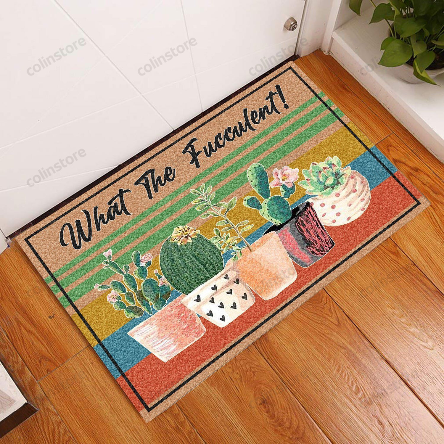 Garden What The Fucculent Doormat Welcome Mat