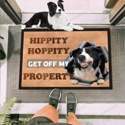 Get Off My Property Border Collie Funny Outdoor Indoor Wellcome Doormat