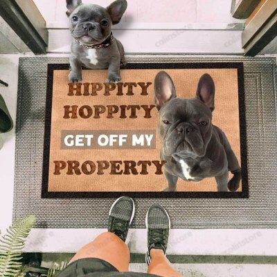 Get Off My Property French Bulldog Funny Outdoor Indoor Wellcome Doormat