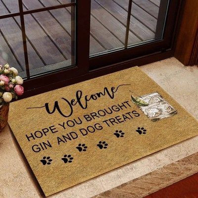 Gin And Dog Treats Funny Outdoor Indoor Wellcome Doormat