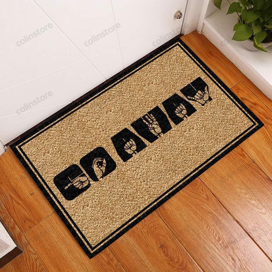 Go Away Asl Doormat Welcome Mat