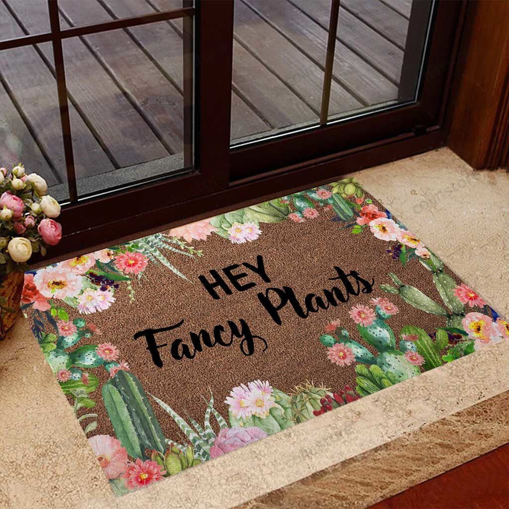 Hey Fancy Plants Cactus Doormat Welcome Mat