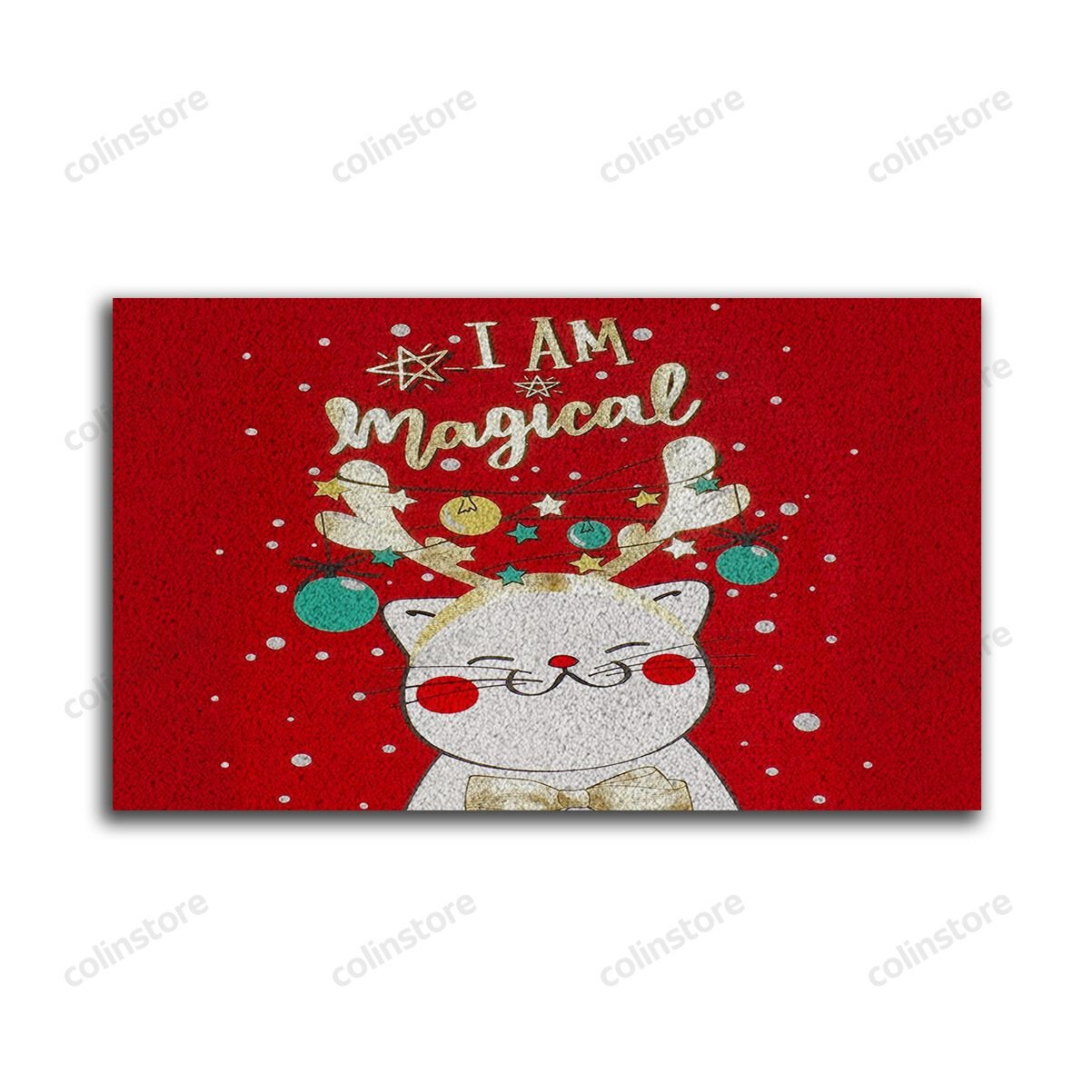 I Am Magical Cat Christmas Doormat Merry Christmas Doormat