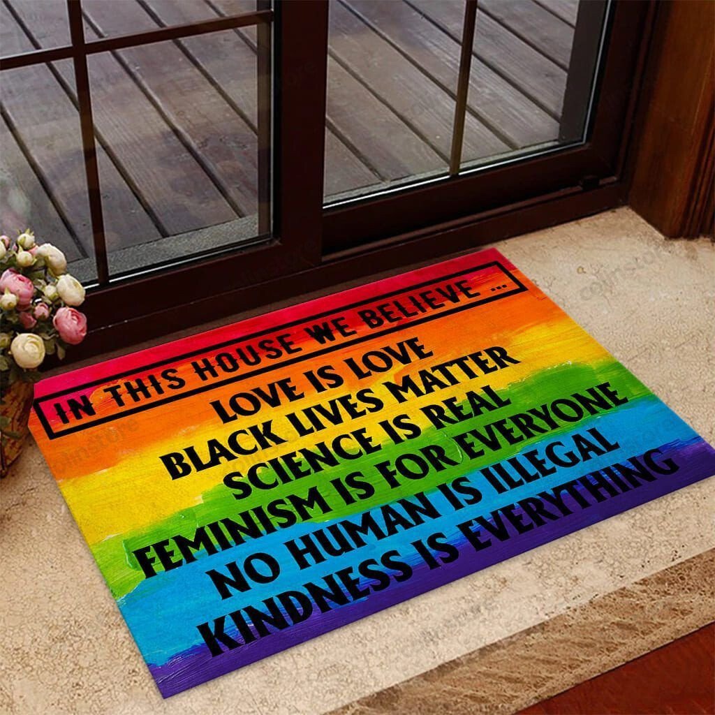 In This House We Believe Lgbt Doormat Welcome Mat