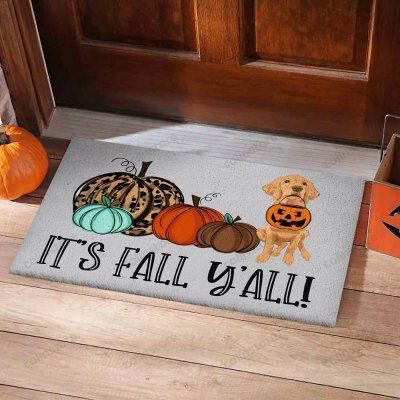 Its Fall Golden Retriever Funny Outdoor Indoor Wellcome Doormat