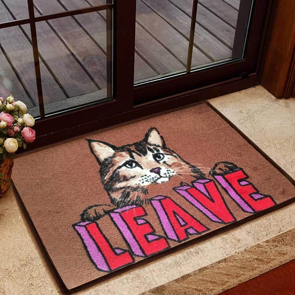 Leave Cat Doormat Welcome Mat