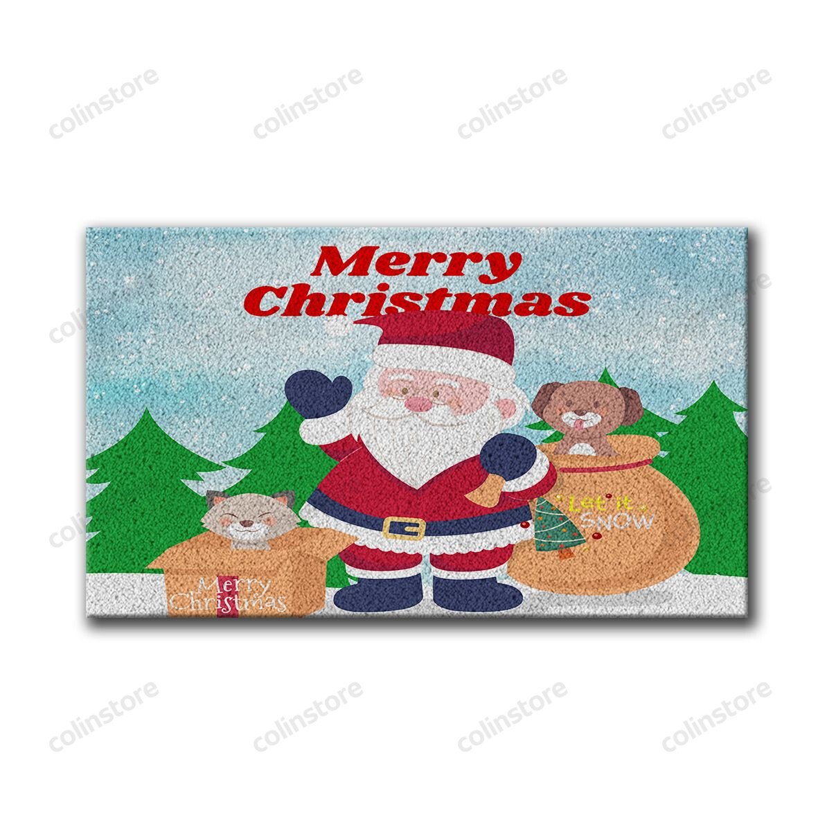 Let It Snow Santa Claus Doormat Merry Christmas Doormat