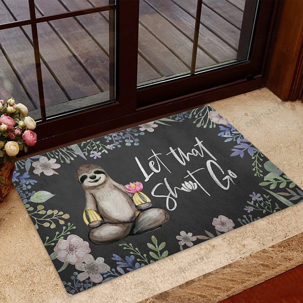 Let That Go Sloth Doormat Welcome Mat