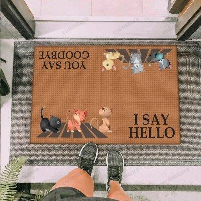 Little Cats Crossing Funny Outdoor Indoor Wellcome Doormat