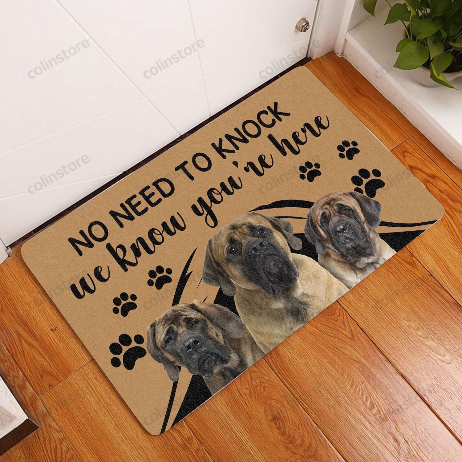 Mastiff No Need To Knock - Dog Doormat Welcome Mat