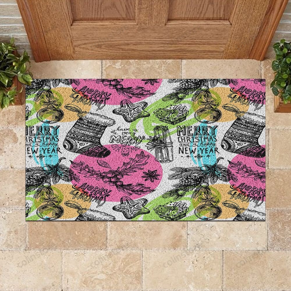 Merry Christmas And Happy New Year Doormat Merry Christmas Doormat