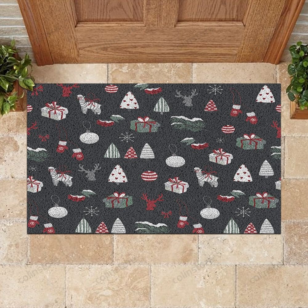 Merry Christmas Gift Pattern Doormat Merry Christmas Doormat -ghepten-npnk87n