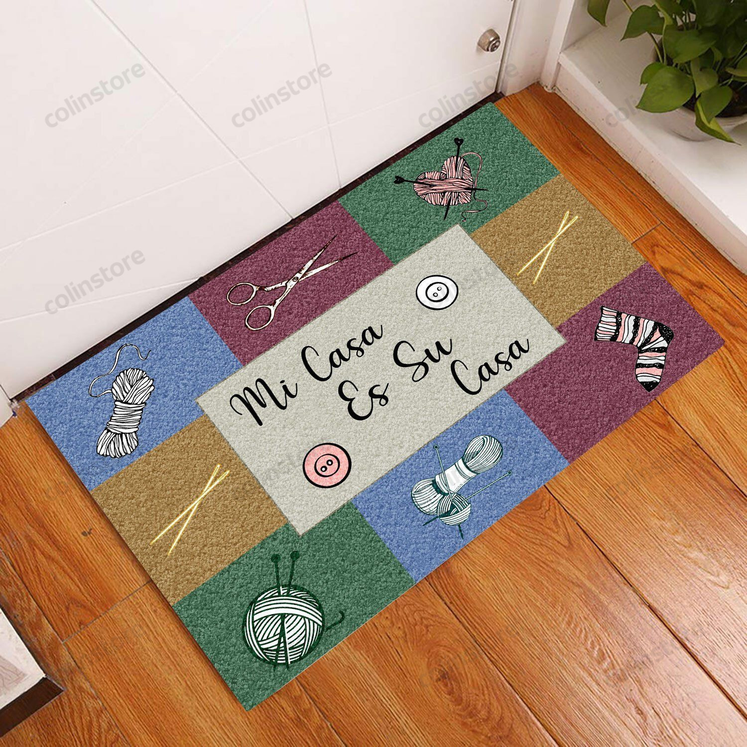 Mi Casa Es Su Casa Knitting Doormat Welcome Mat