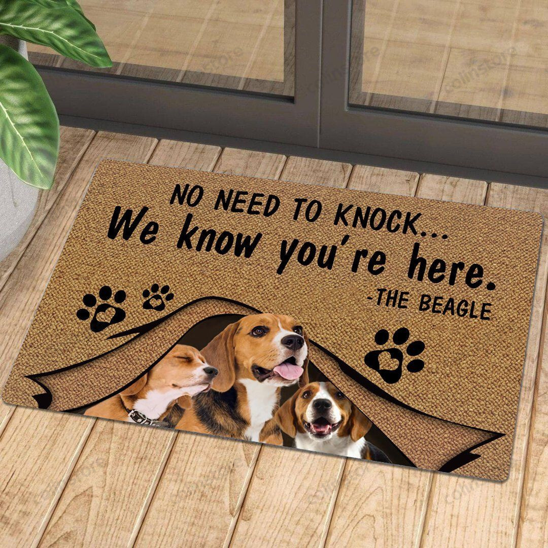 No Need To Knock Beagle Doormat Welcome Mat