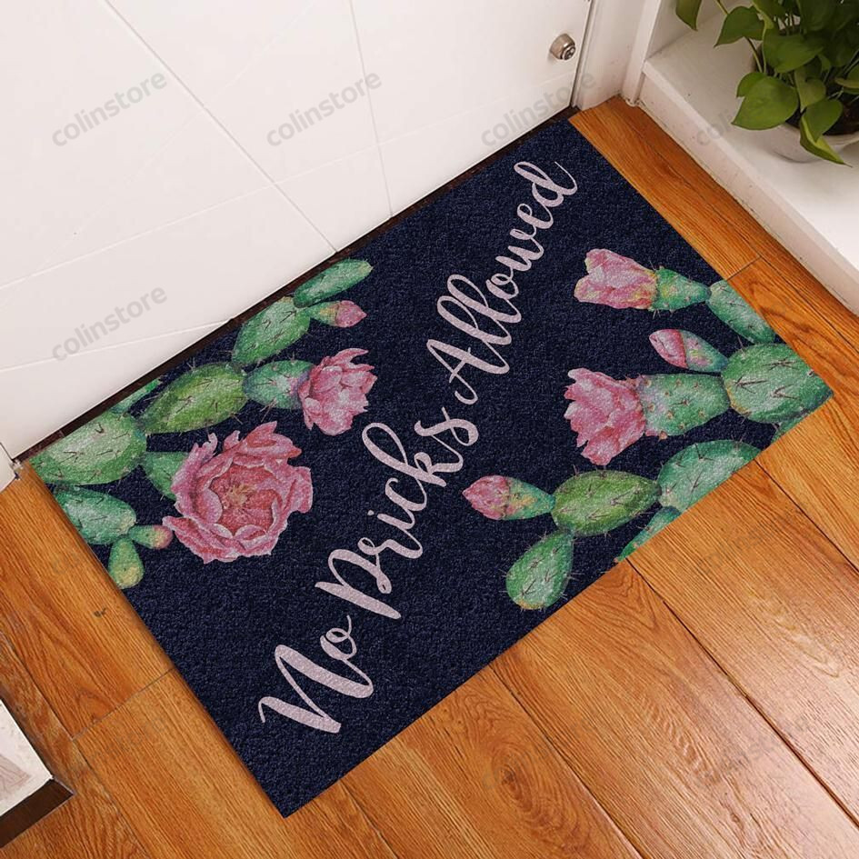 No Pricks Allowed Succulent Doormat Welcome Mat