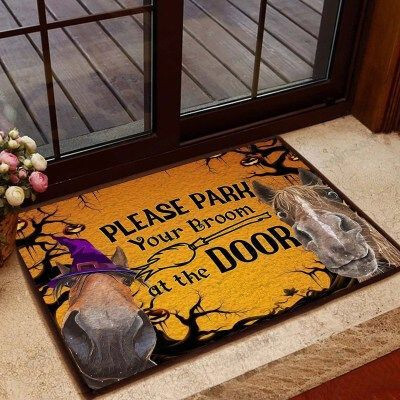 Park Your Broom Horse Funny Outdoor Indoor Wellcome Doormat