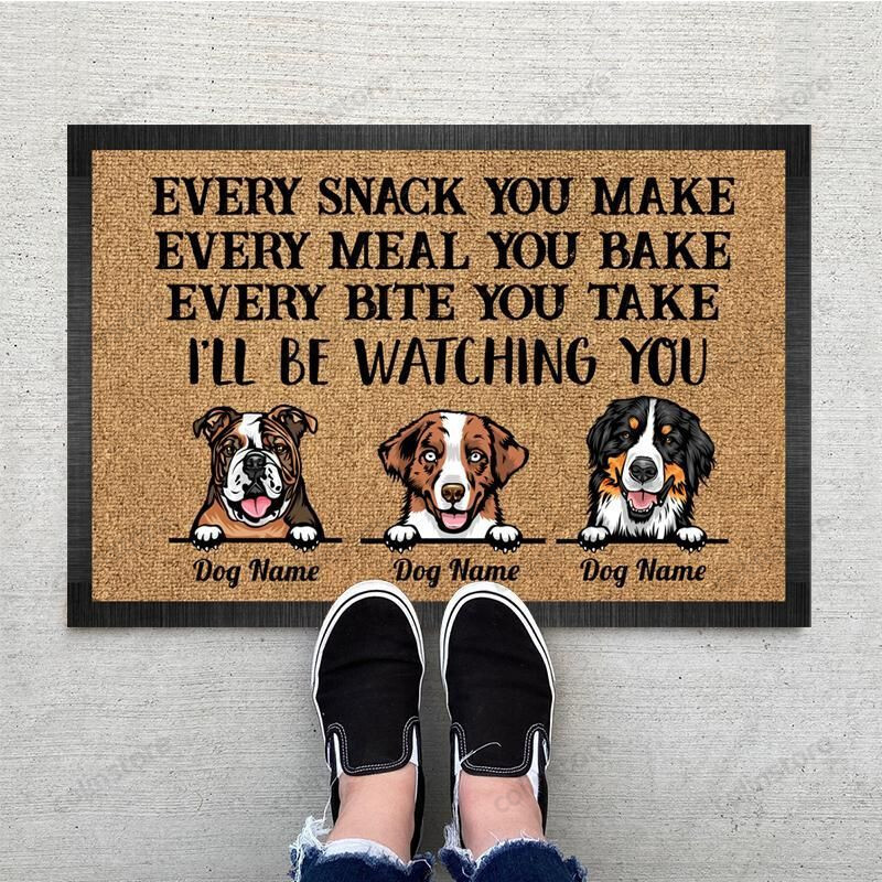 Personalized Every Snack You Make Cartoon Dog Funny Outdoor Indoor Wellcome Doormat