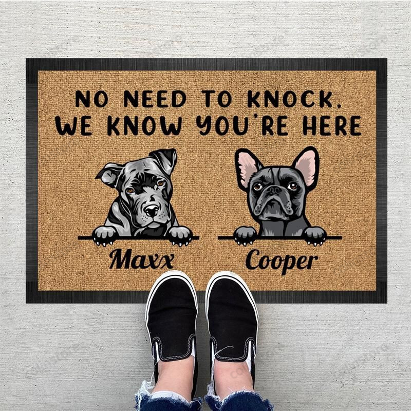 Personalized No Need To Knock We Know Youre Here Funny Outdoor Indoor Wellcome Doormat