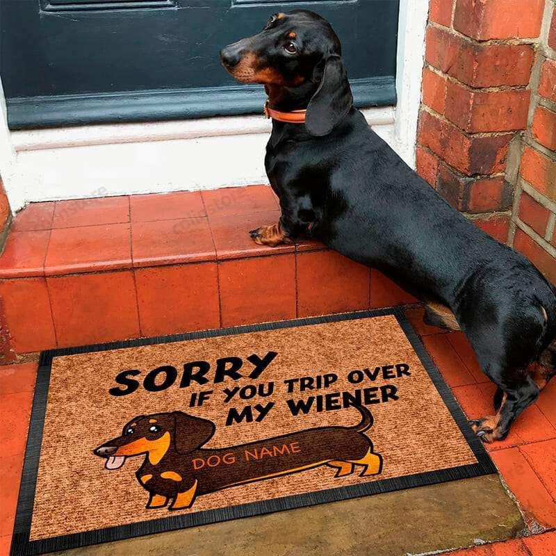 Personalized Sorry If You Trip Over My Wiener Dog Funny Outdoor Indoor Wellcome Doormat