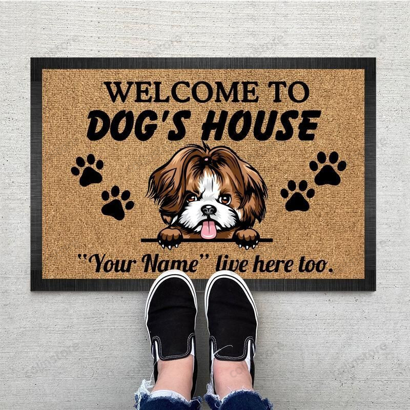 Personalized Welcome To Dog House Funny Outdoor Indoor Wellcome Doormat - Cartoon Dog Funny Outdoor Indoor Wellcome Doormat