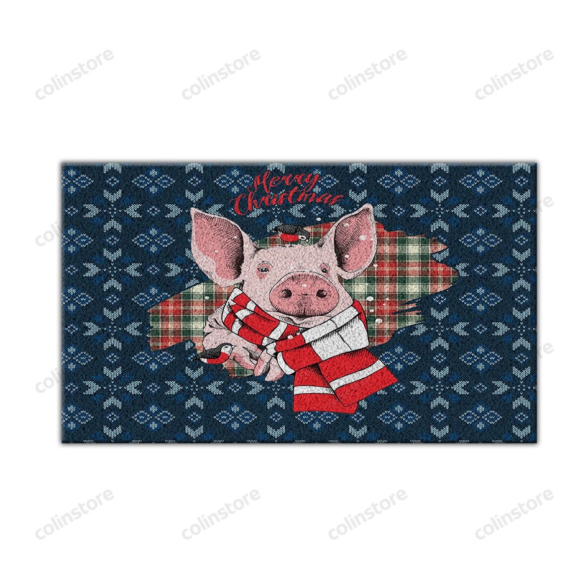 Pig Christmas Doormat Merry Christmas Doormat