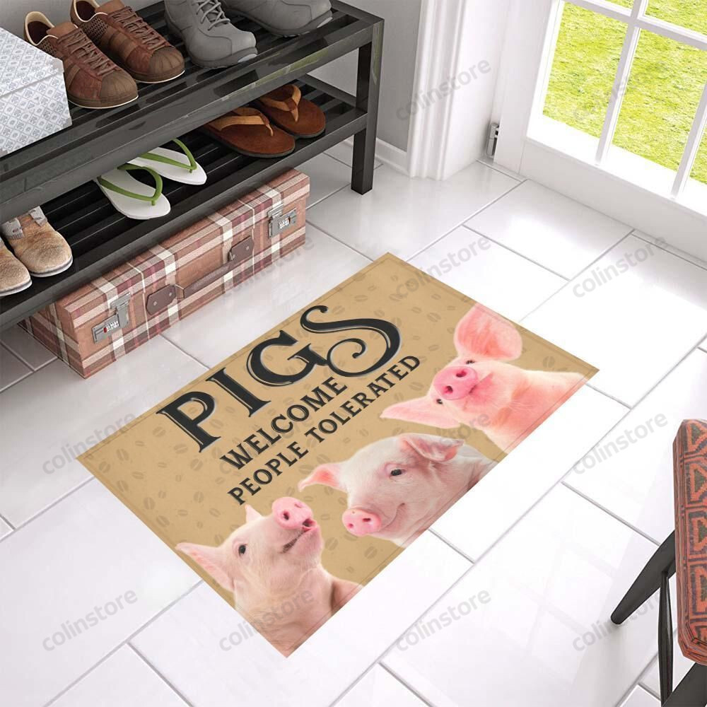 Pigs Welcome People Tolerated Doormat Welcome Mat