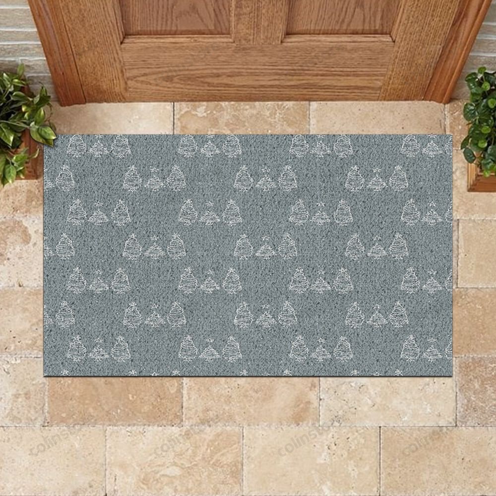 Pine Christmas Pattern Doormat Merry Christmas Doormat