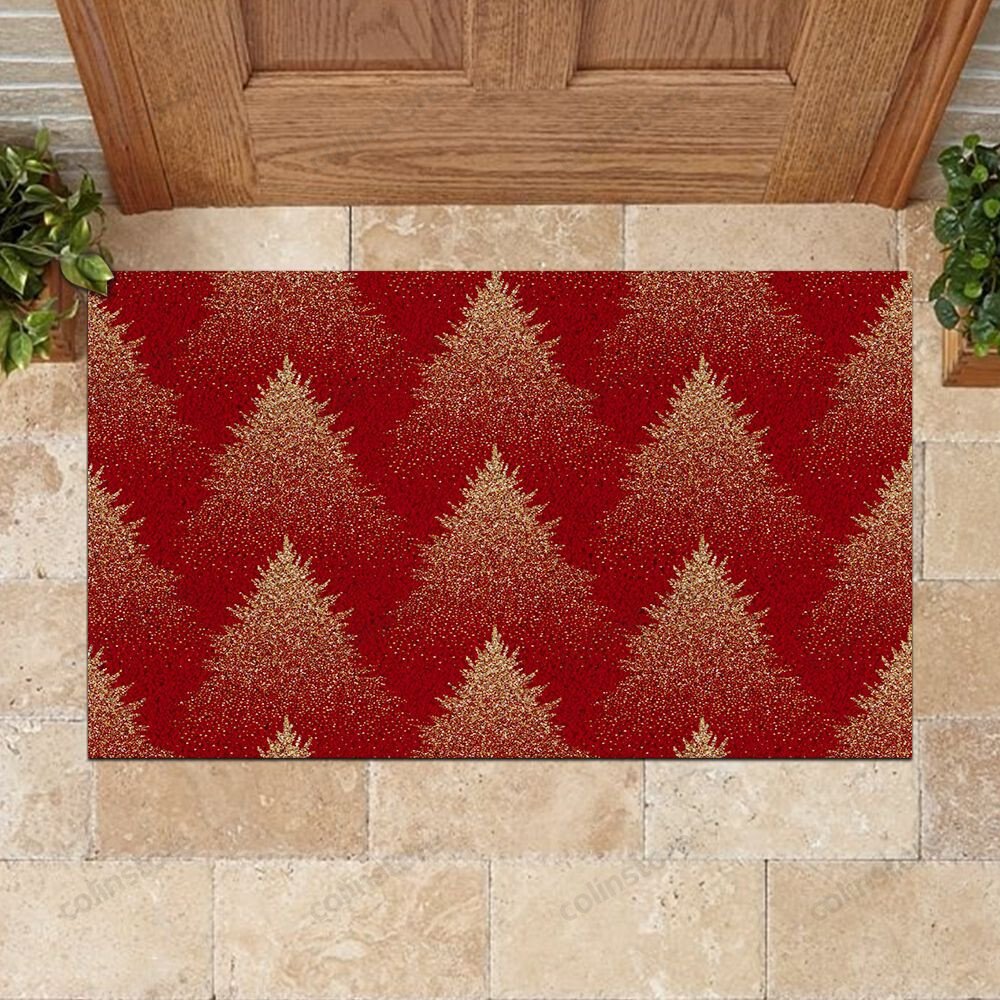 Pine Forest Doormat Merry Christmas Doormat