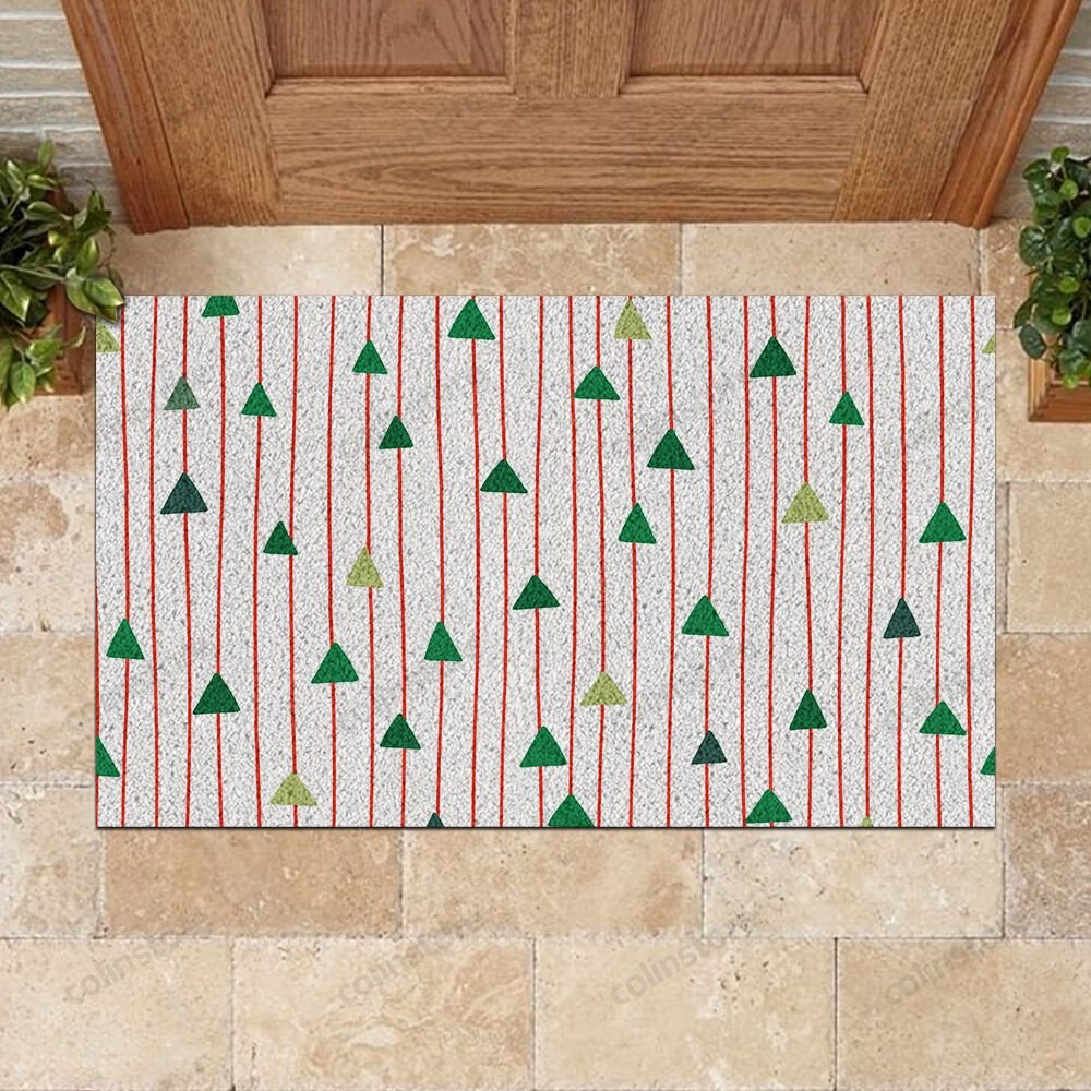 Pine Pattern Doormat Merry Christmas Doormat