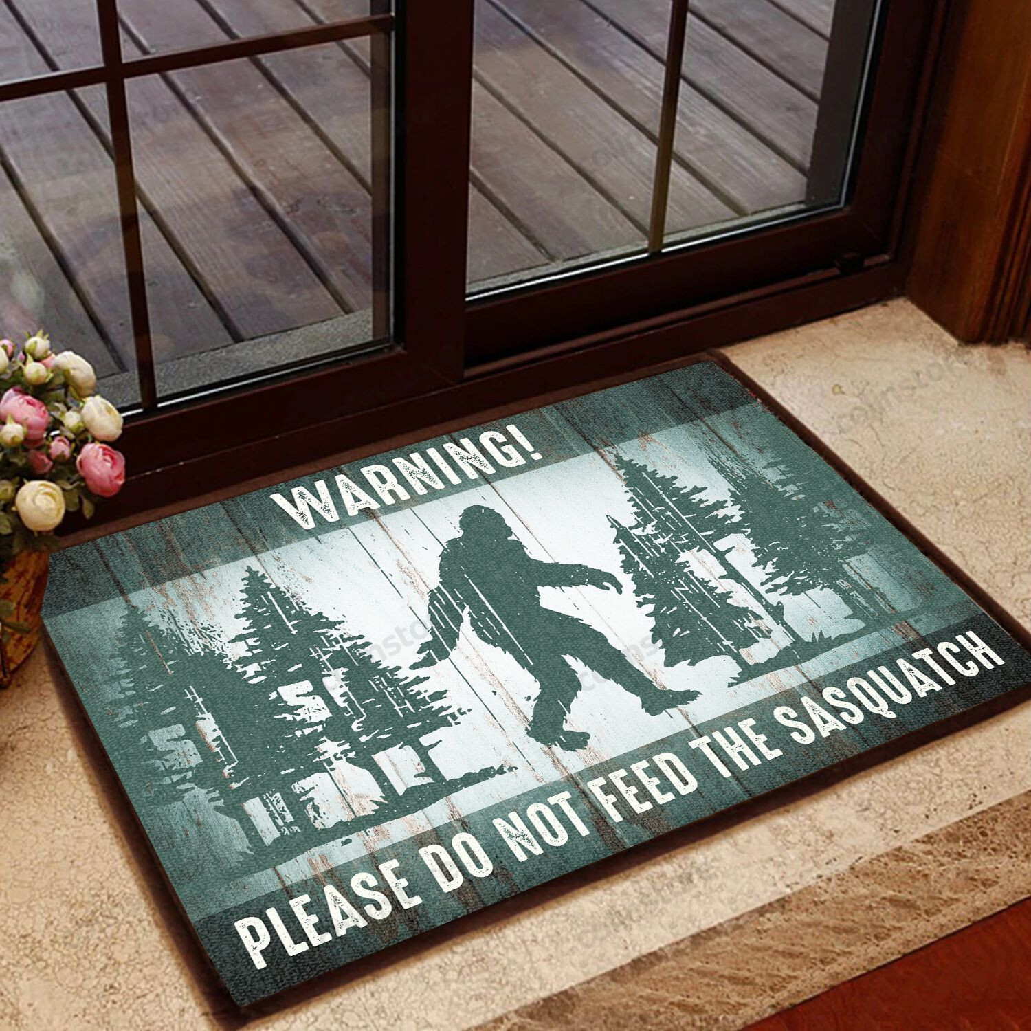 Please Do Not Feed The Sasquatch - Warning Bigfoot Doormat Welcome Mat