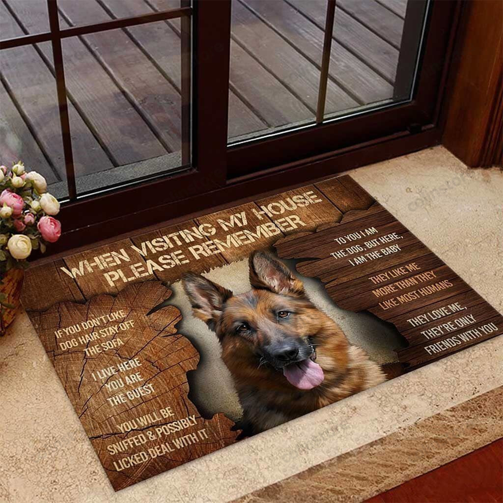 Please Remember When Visiting My Home German Shepherd Dog Doormat Welcome Mat