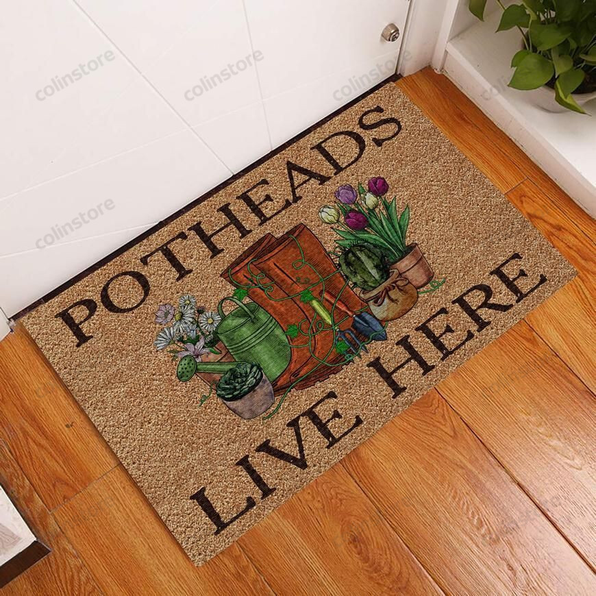 Potheads Live Here Garden Doormat Welcome Mat