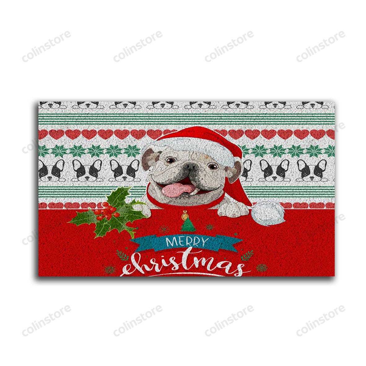 Pug Dog Christmas Doormat Merry Christmas Doormat