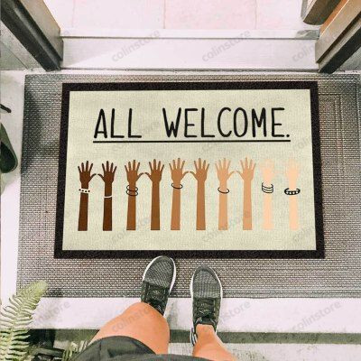 Racial Equality All Welcome Funny Outdoor Indoor Wellcome Doormat